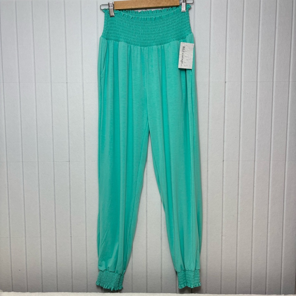 Zenana‎ Outfitters Aqua Mint  Smocked Waist Pants size M